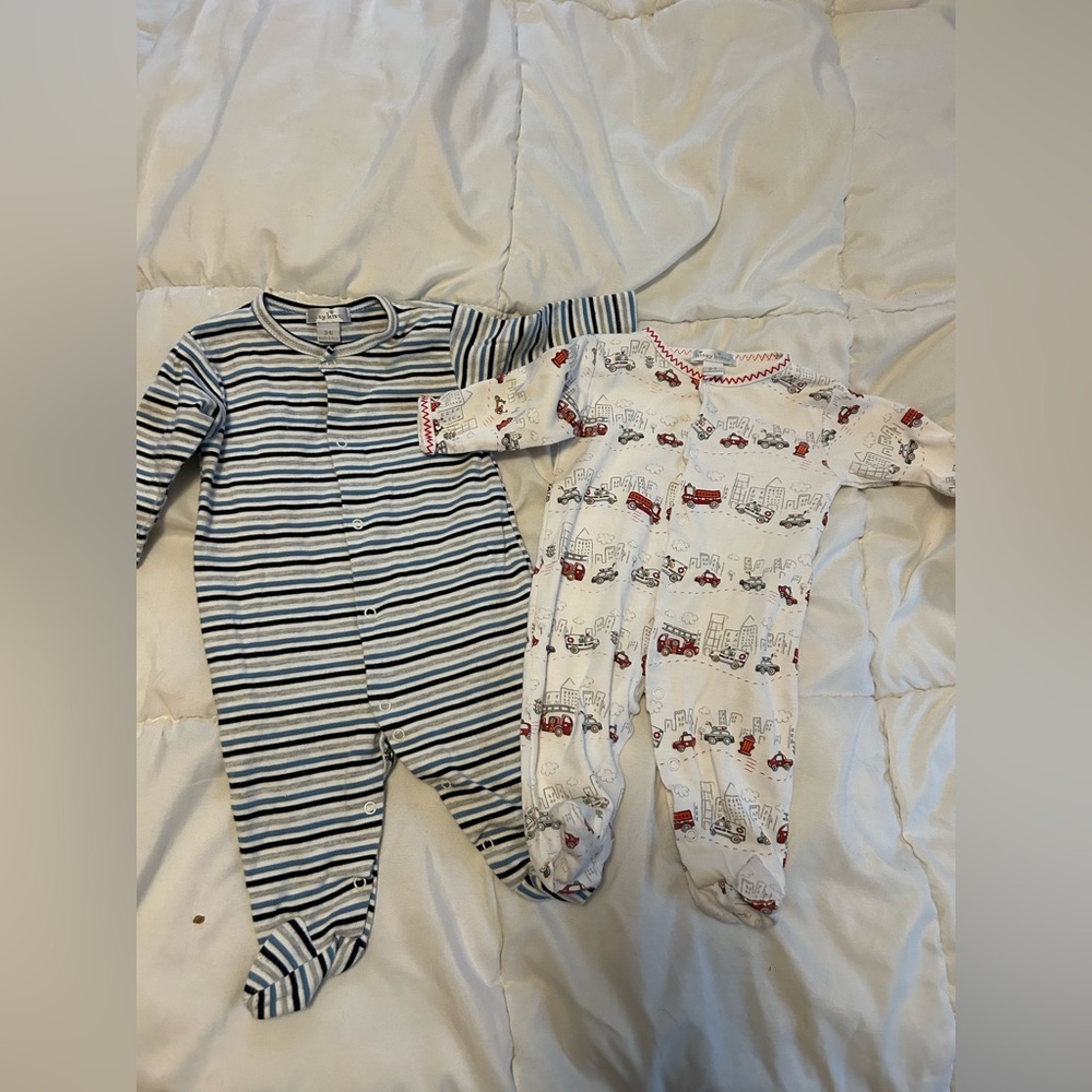 Pair of Kissy Kissy Baby Body Footie bodysuits Size 0-3M/3-6M